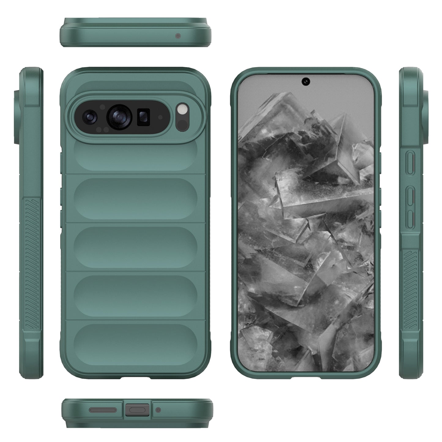 Mobile Phone Protector for Google Pixel 9 Pro , Shock Absorption TPU Back Case - Green