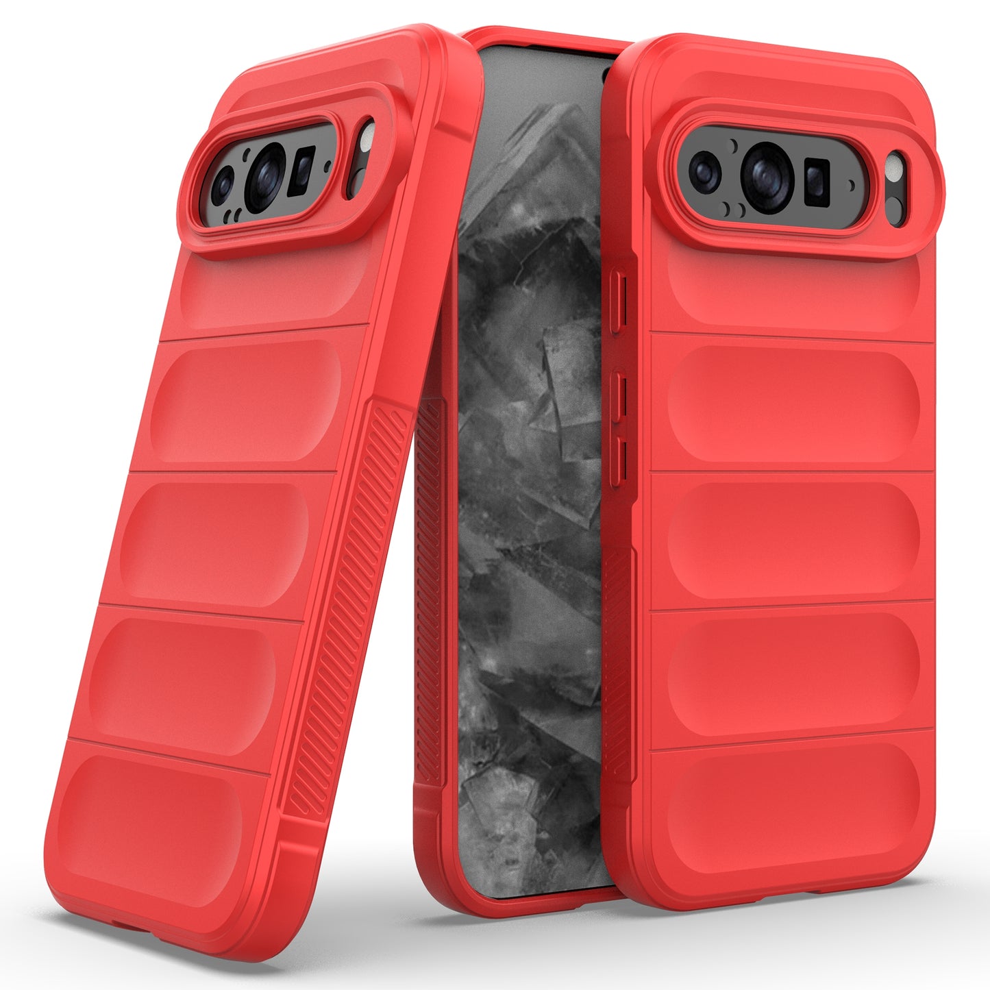 Mobile Phone Protector for Google Pixel 9 Pro , Shock Absorption TPU Back Case - Red