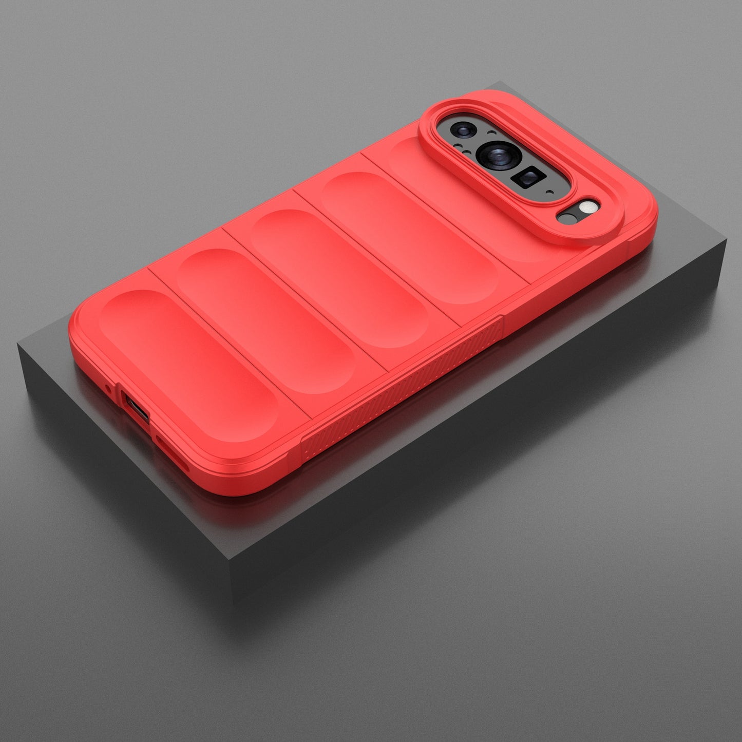 Mobile Phone Protector for Google Pixel 9 Pro , Shock Absorption TPU Back Case - Red
