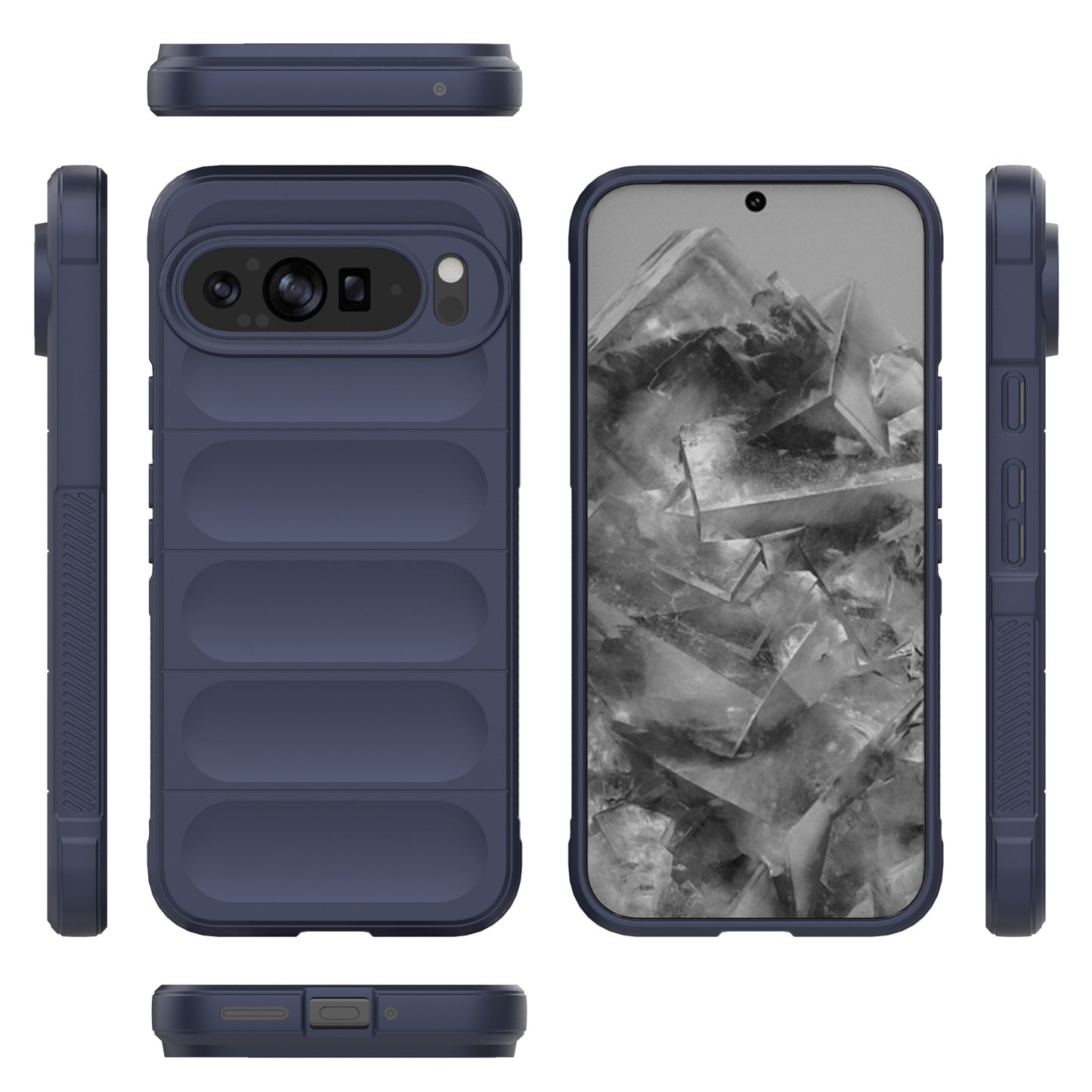Mobile Phone Protector for Google Pixel 9 Pro , Shock Absorption TPU Back Case - Dark Blue