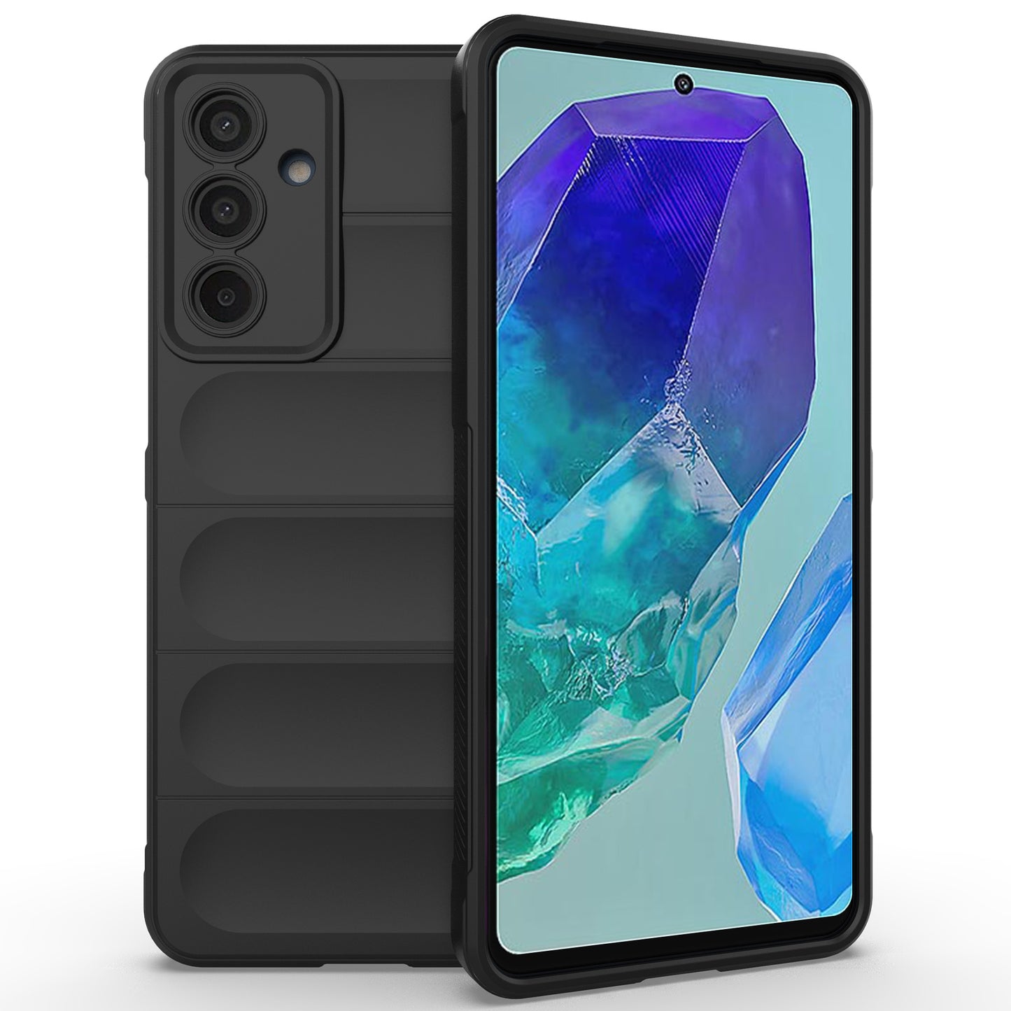 Mobile Phone Protector for Samsung Galaxy M55 5G , Bump Proof TPU Back Case - Black