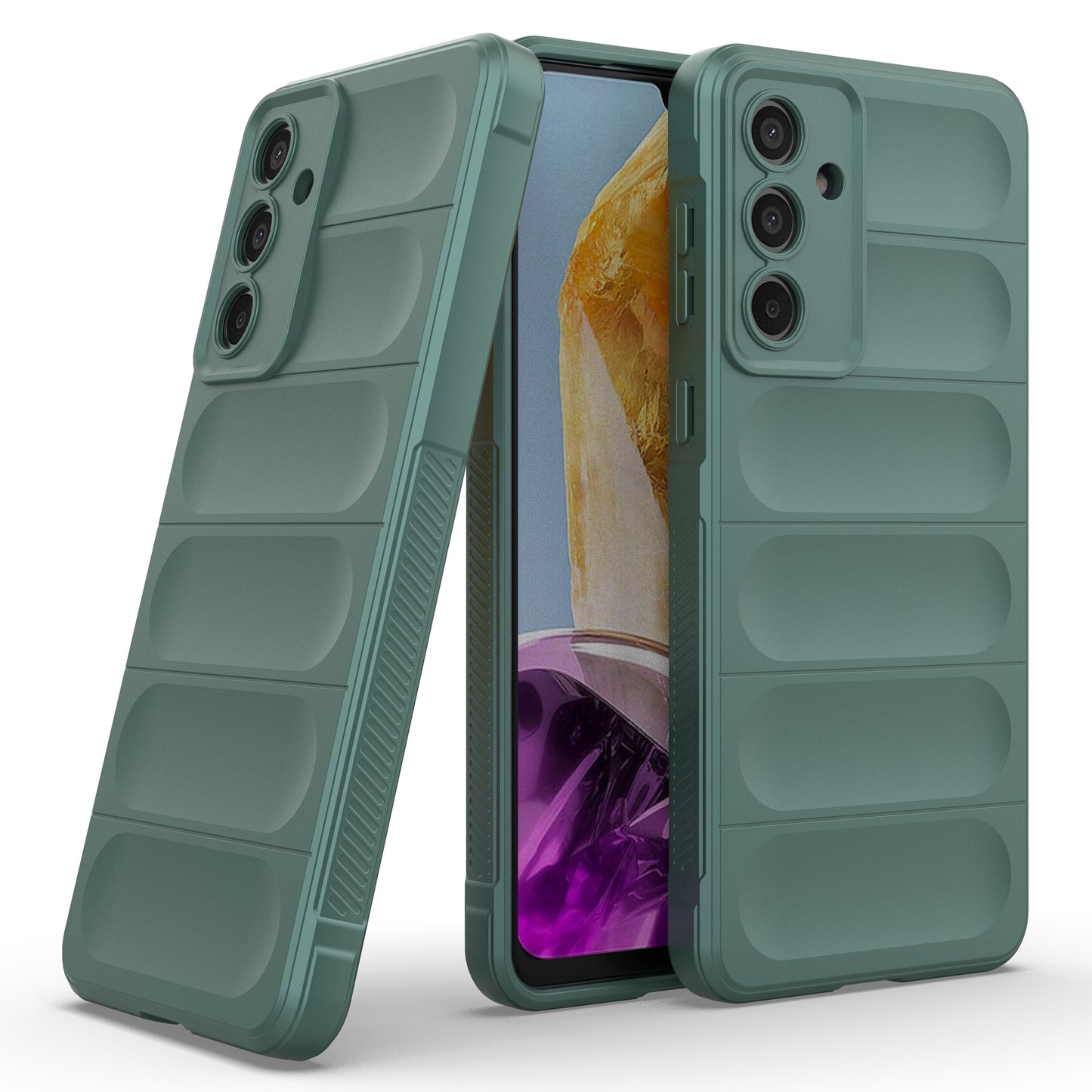 Mobile Phone Protector for Samsung Galaxy M55 5G , Bump Proof TPU Back Case - Green