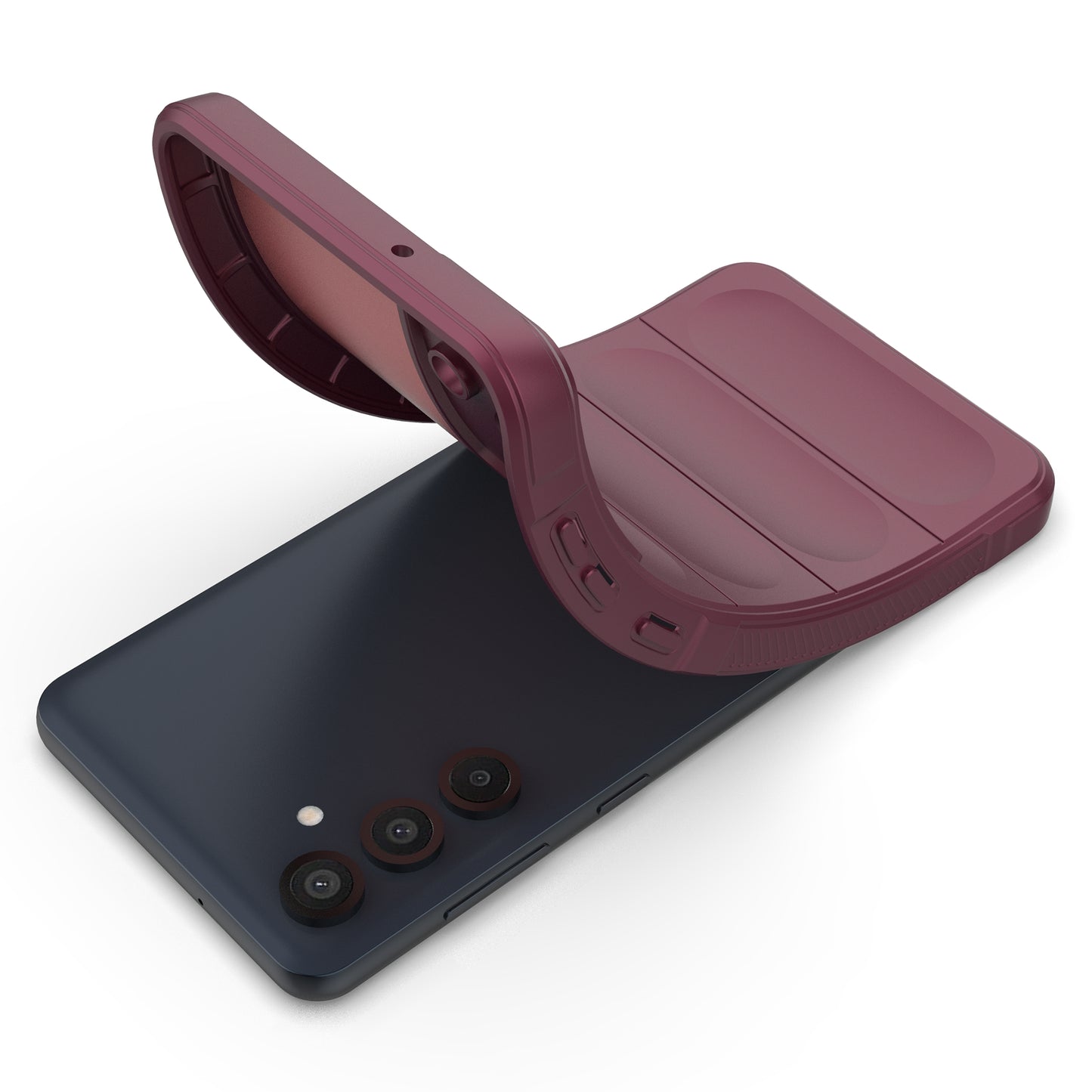 Mobile Phone Protector for Samsung Galaxy M55 5G , Bump Proof TPU Back Case - Wine Red