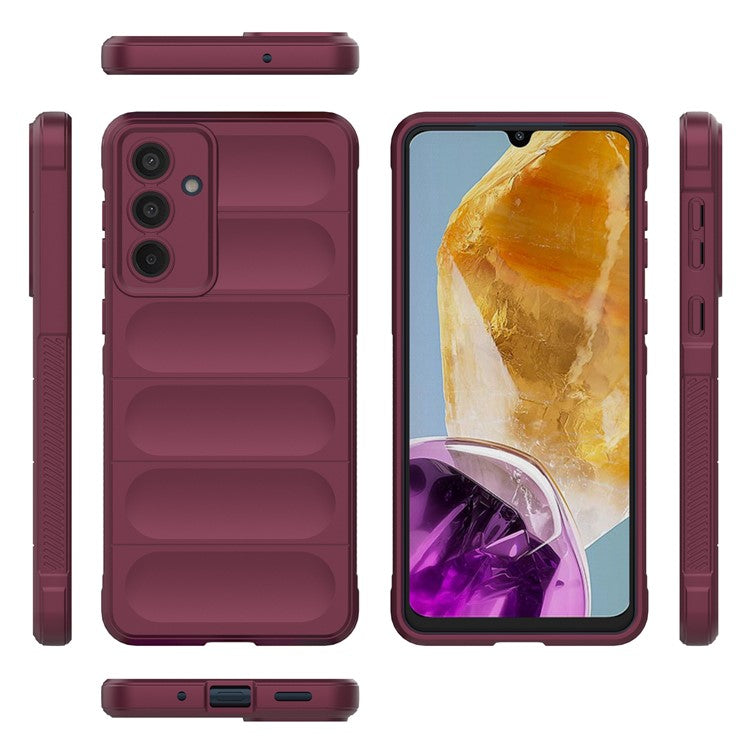 Mobile Phone Protector for Samsung Galaxy M55 5G / C55 5G / F55 5G , Bump Proof TPU Back Case - Wine Red