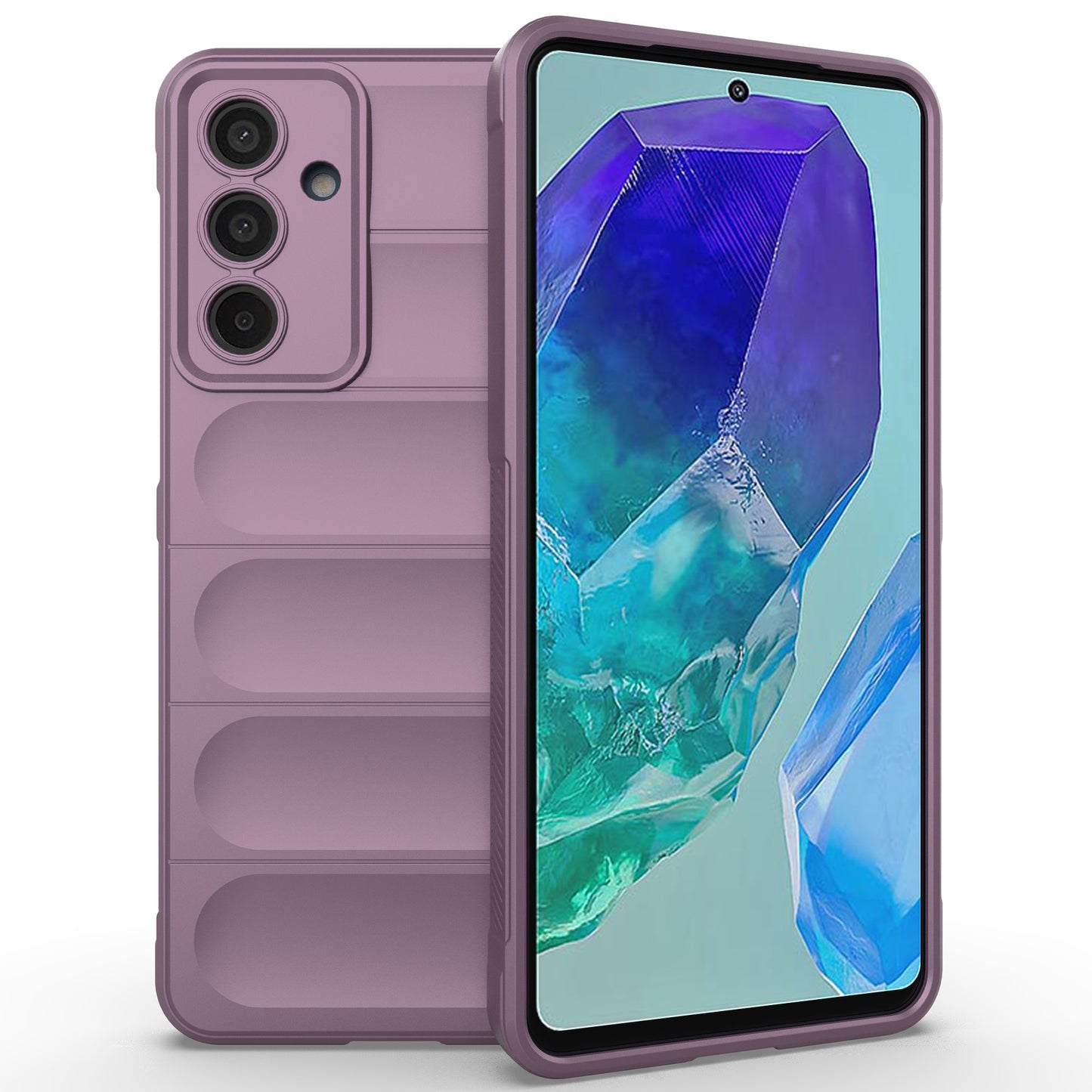 Mobile Phone Protector for Samsung Galaxy M55 5G , Bump Proof TPU Back Case - Light Purple