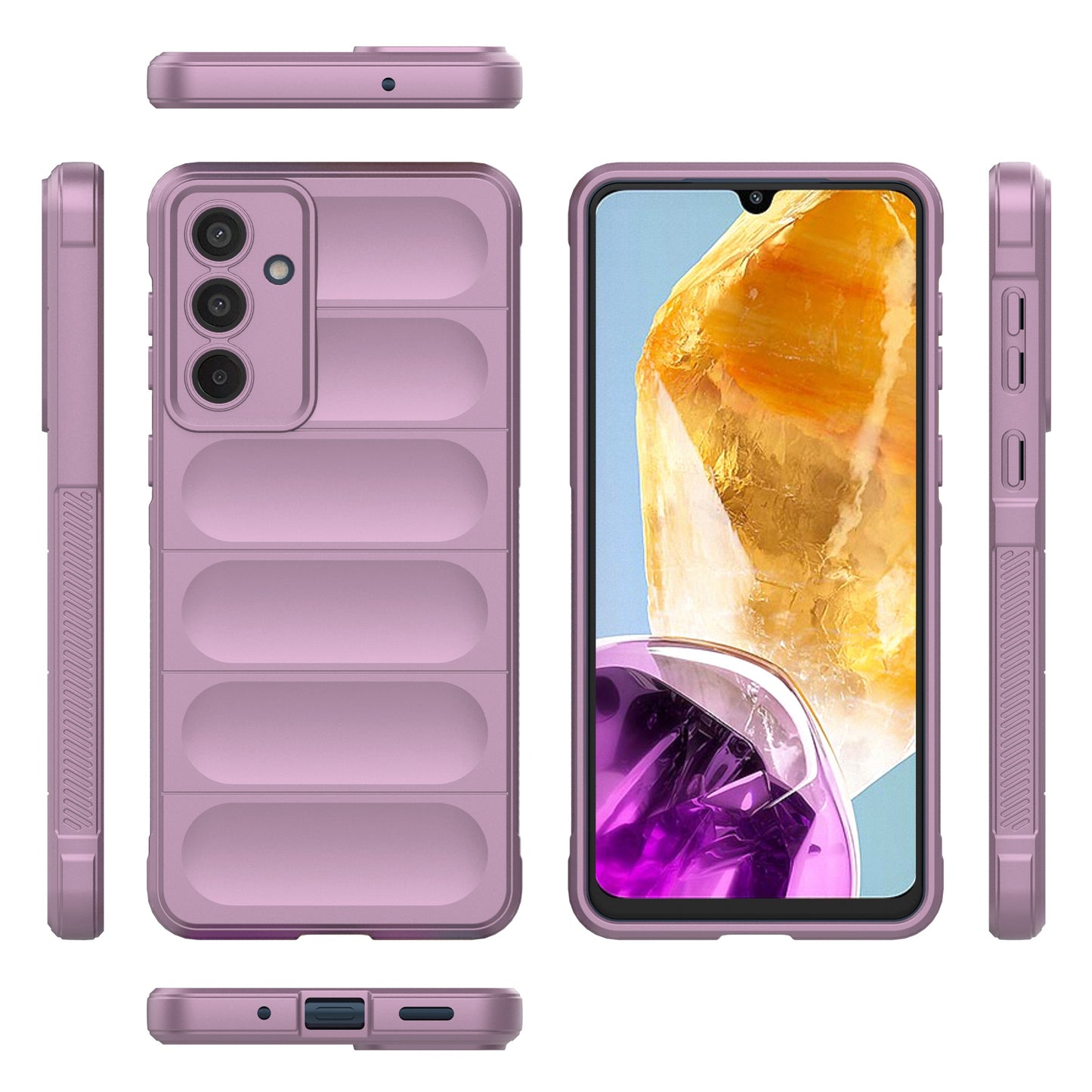 Mobile Phone Protector for Samsung Galaxy M55 5G , Bump Proof TPU Back Case - Light Purple