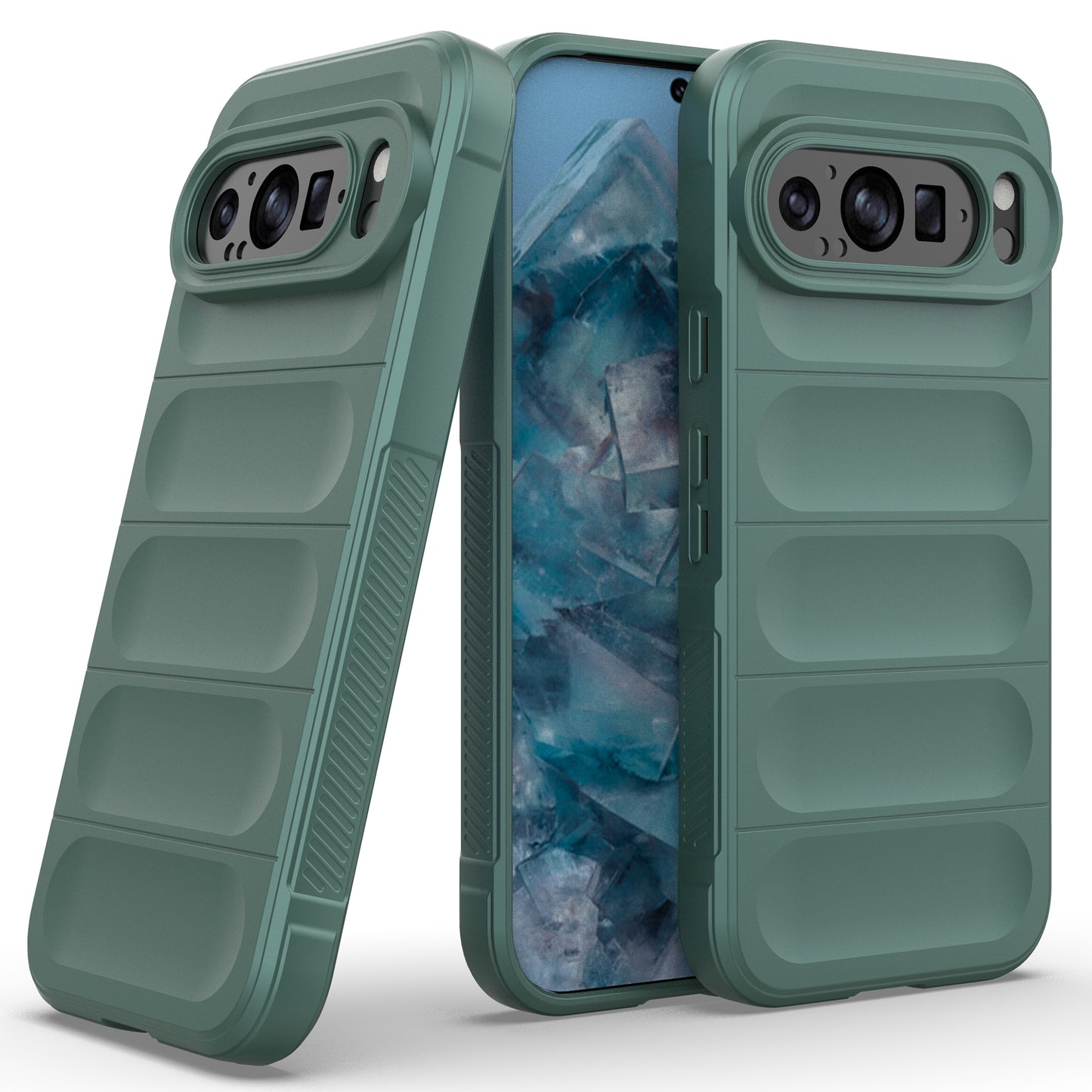 Mobile Phone Protector for Google Pixel 9 , Impact Resistant TPU Back Case - Green
