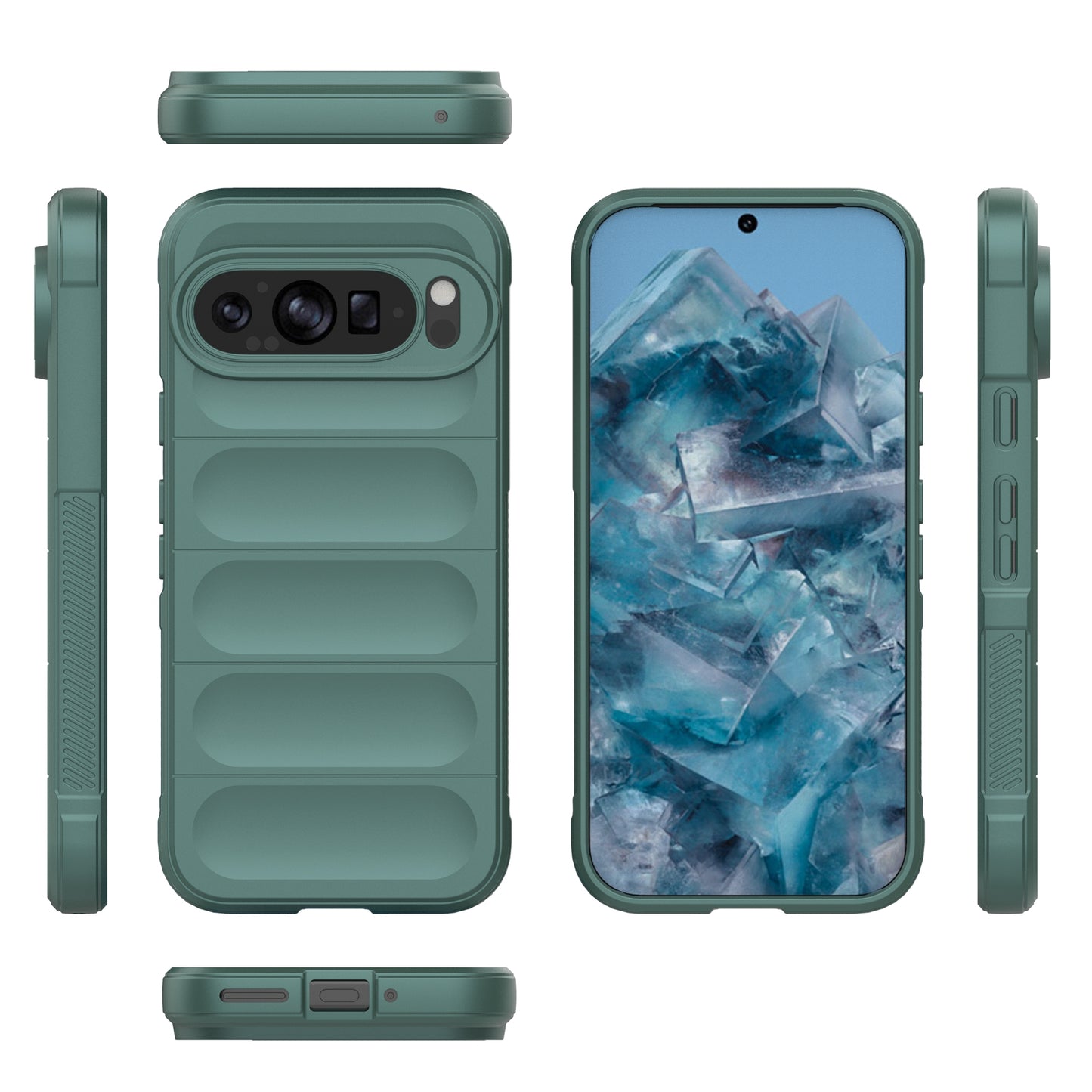 Mobile Phone Protector for Google Pixel 9 , Impact Resistant TPU Back Case - Green