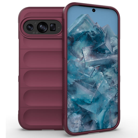 Mobile Phone Protector for Google Pixel 9 , Impact Resistant TPU Back Case - Wine Red
