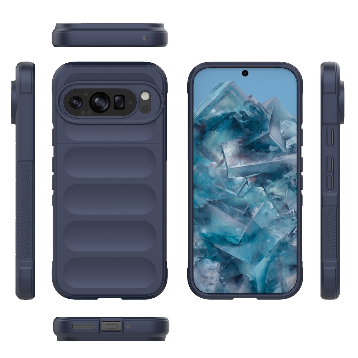 Mobile Phone Protector for Google Pixel 9 , Impact Resistant TPU Back Case - Dark Blue