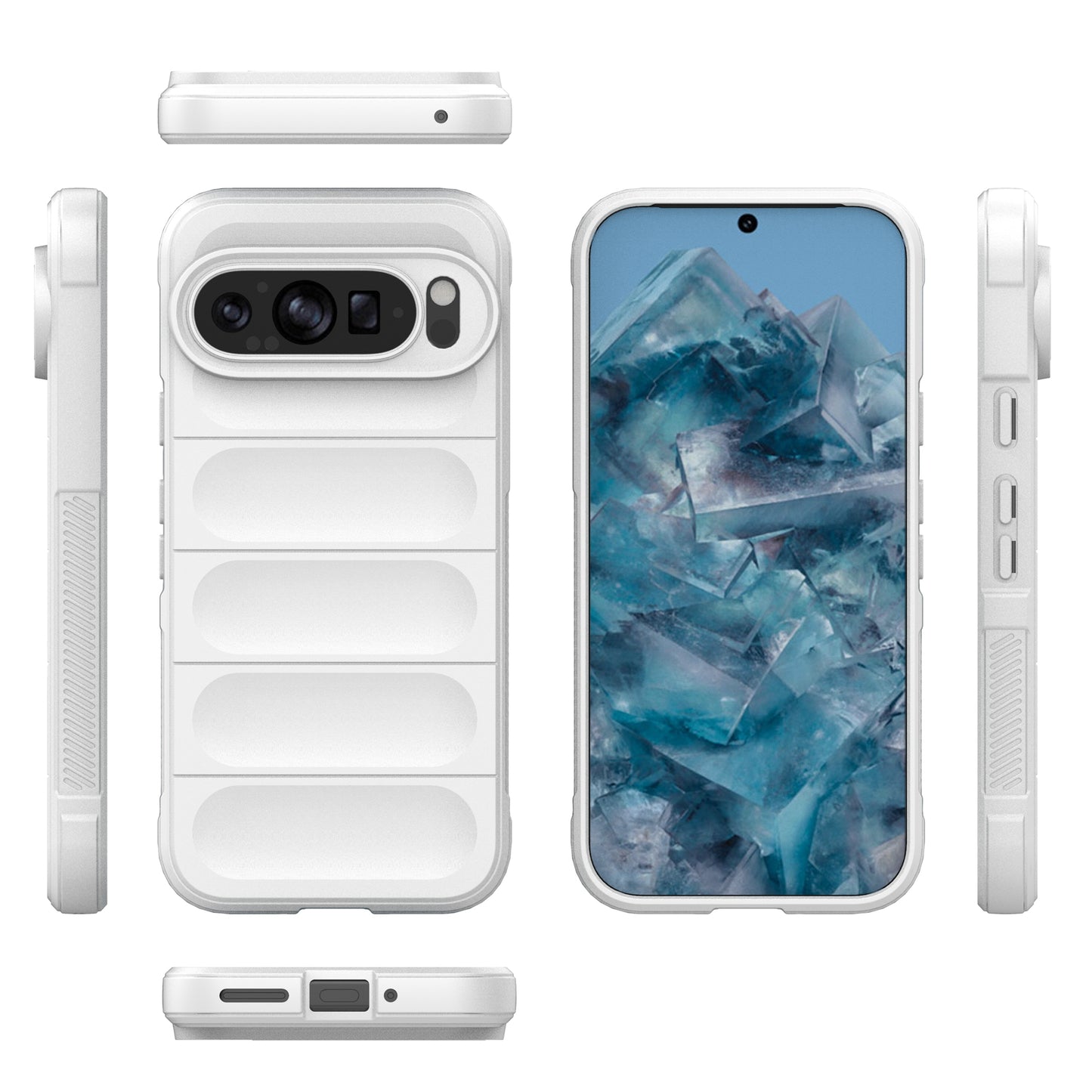 Mobile Phone Protector for Google Pixel 9 , Impact Resistant TPU Back Case - White