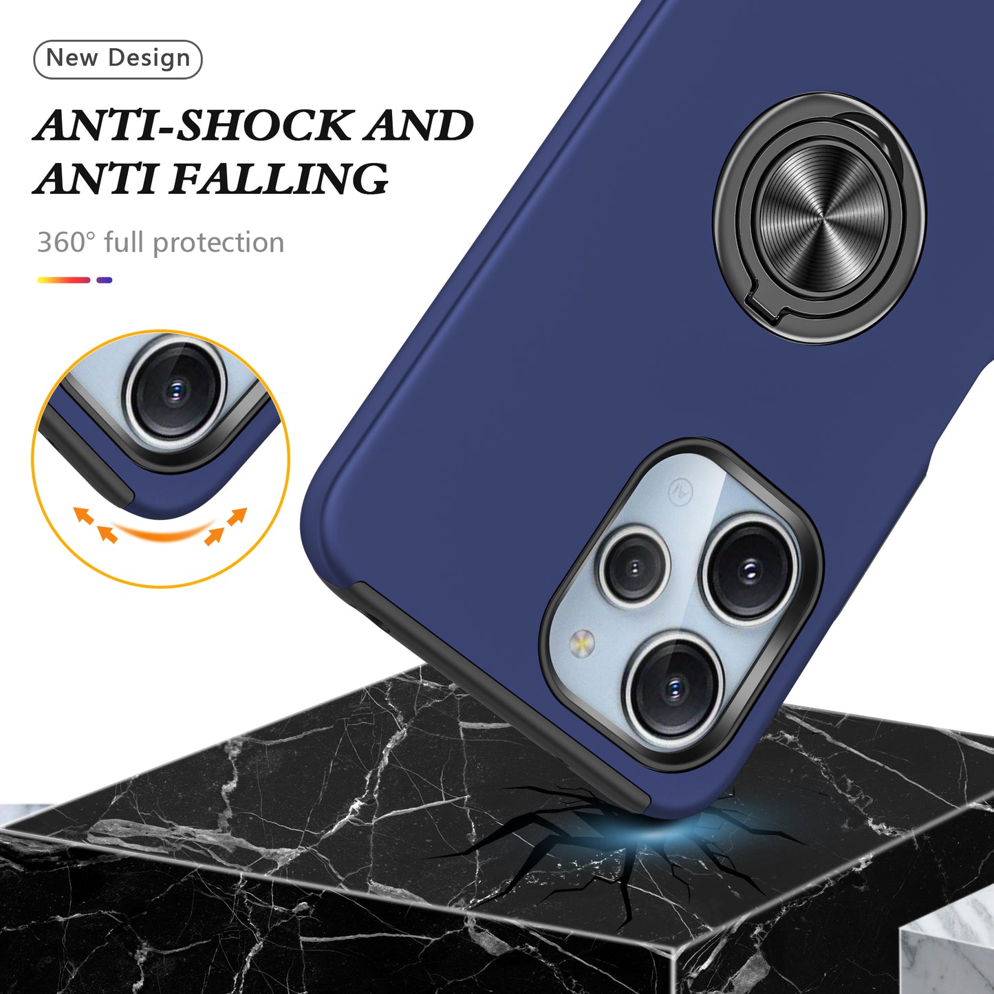 For Xiaomi Redmi 12 4G Case PC+TPU Kickstand Cover Cell Phone Accessory Wholesale - Blue