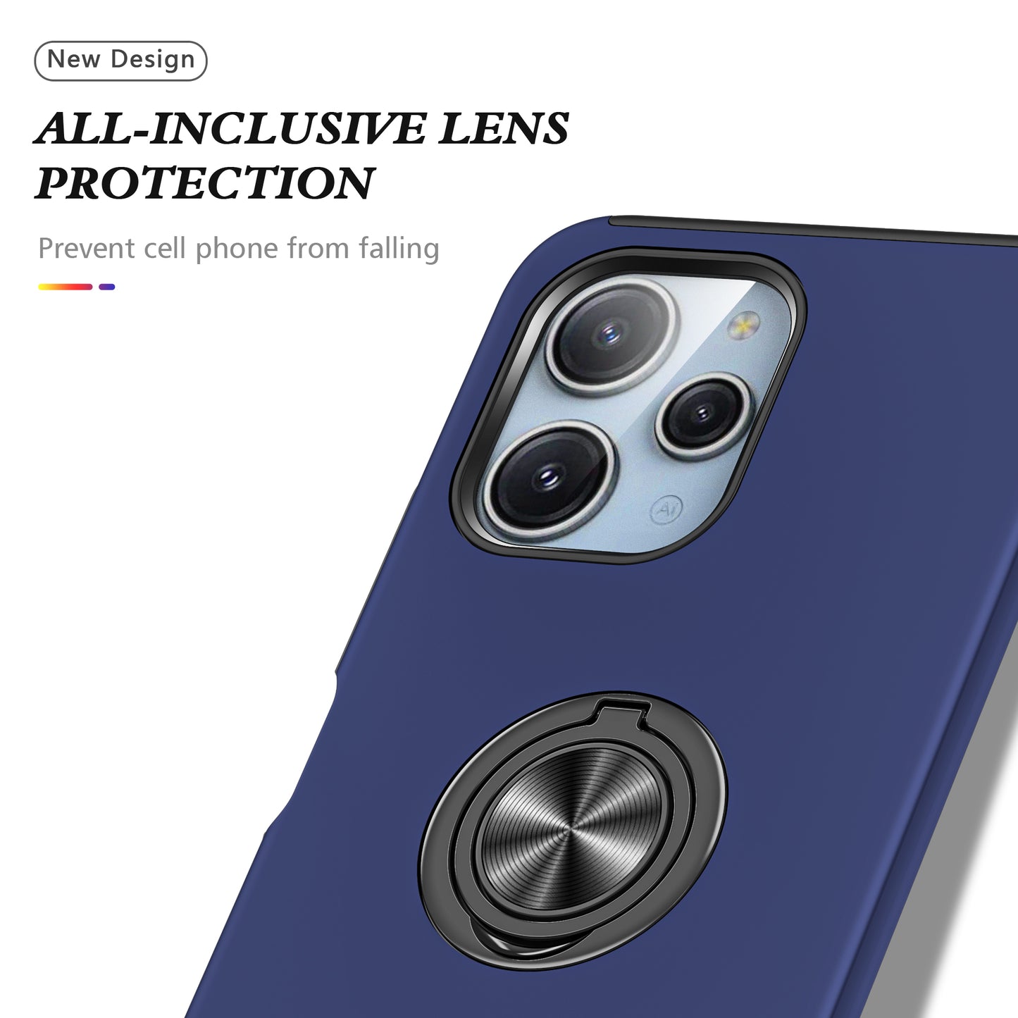 For Xiaomi Redmi 12 4G Case PC+TPU Kickstand Cover Cell Phone Accessory Wholesale - Blue