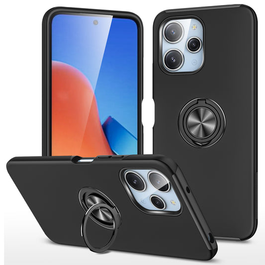 For Xiaomi Redmi 12 4G Case PC+TPU Kickstand Cover Cell Phone Accessory Wholesale - Black