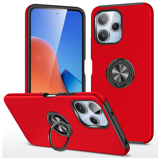 For Xiaomi Redmi 12 4G Case PC+TPU Kickstand Cover Cell Phone Accessory Wholesale - Red
