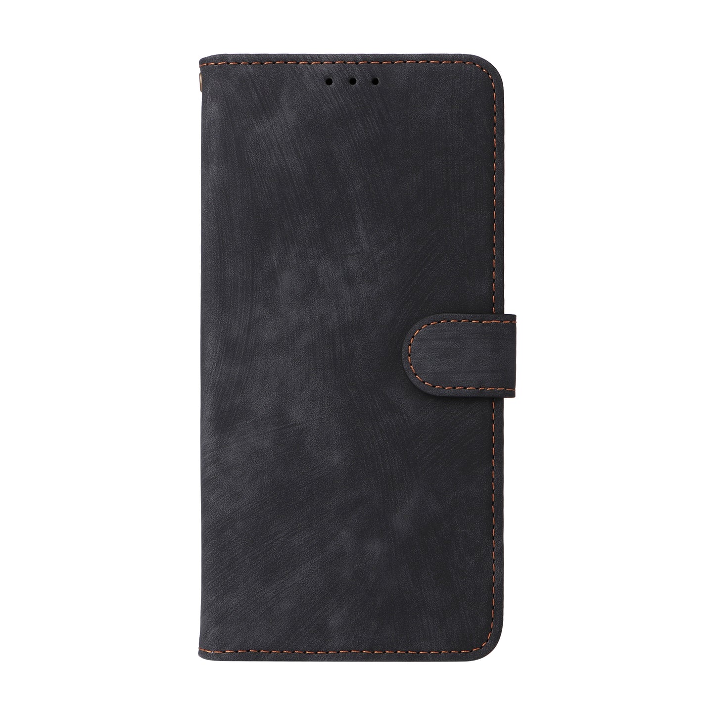 For Transsion Tecno Camon 30 5G CL7 Magnetic Case RFID Blocking Wallet Cover with Wrist Strap - Black