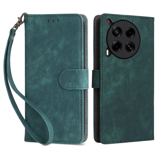 For Transsion Tecno Camon 30 4G CL6 Phone Case Magnetic Clasp RFID Blocking Wallet Cover - Green