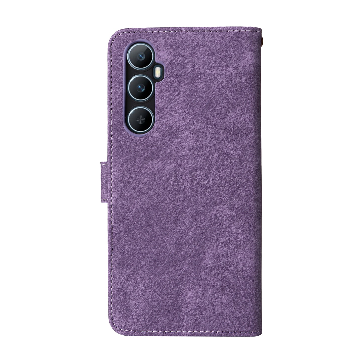 For Realme C65 4G Case RFID Blocking Phone Stand Cover with Magnetic Closure - Purple