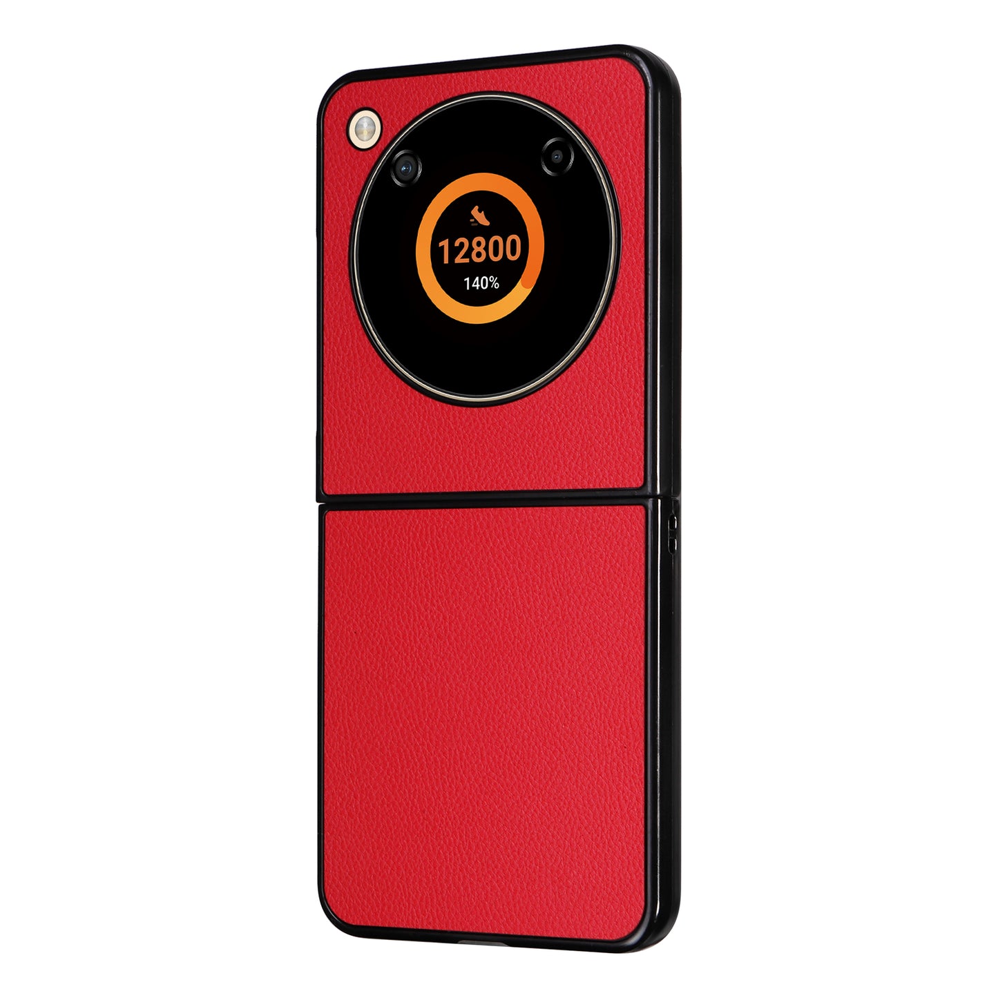 For ZTE Libero Flip A304ZT / nubia Flip 5G Case Litchi Texture PU Leather Coated PC Phone Shell - Red