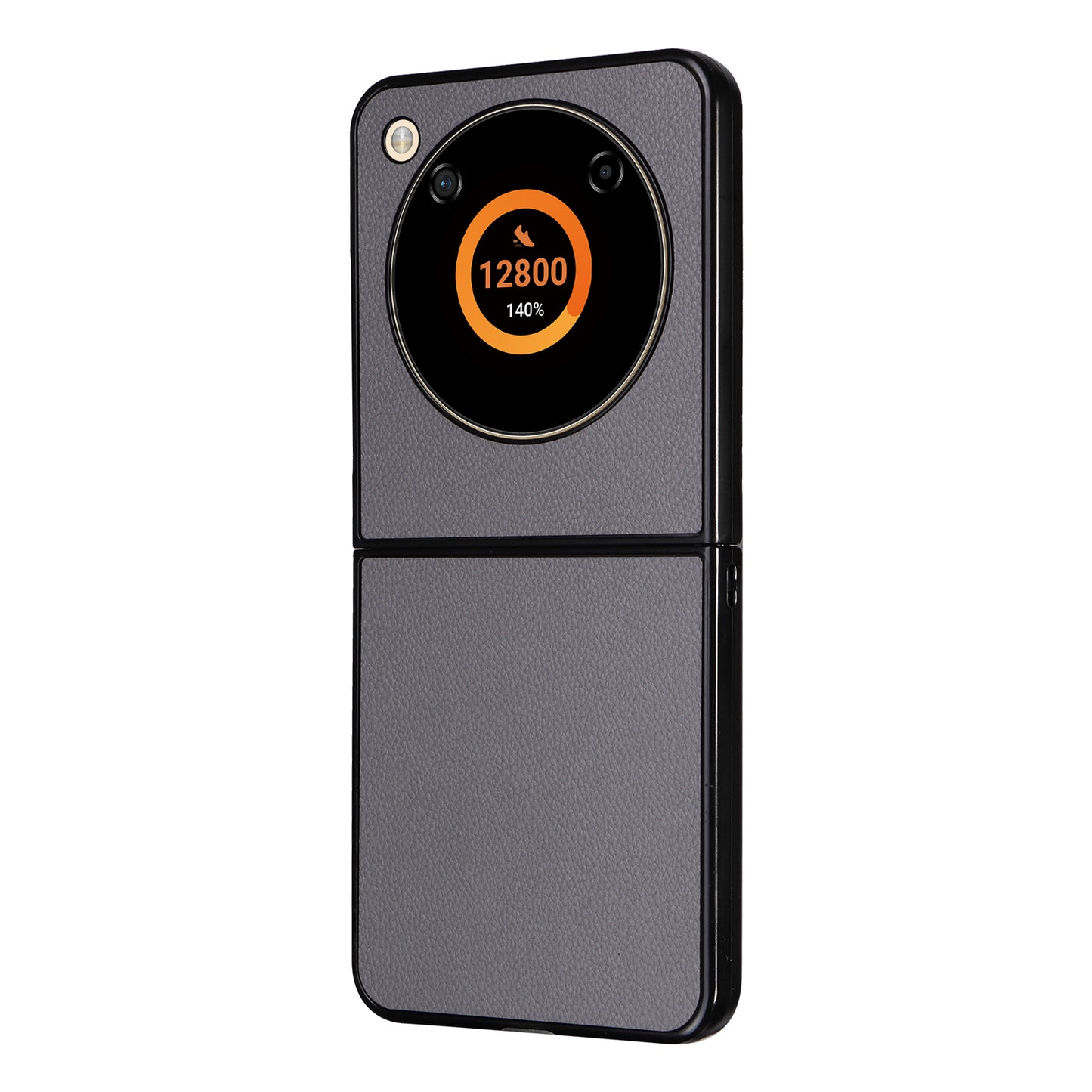 For ZTE Libero Flip A304ZT / nubia Flip 5G Case Litchi Texture PU Leather Coated PC Phone Shell - Grey