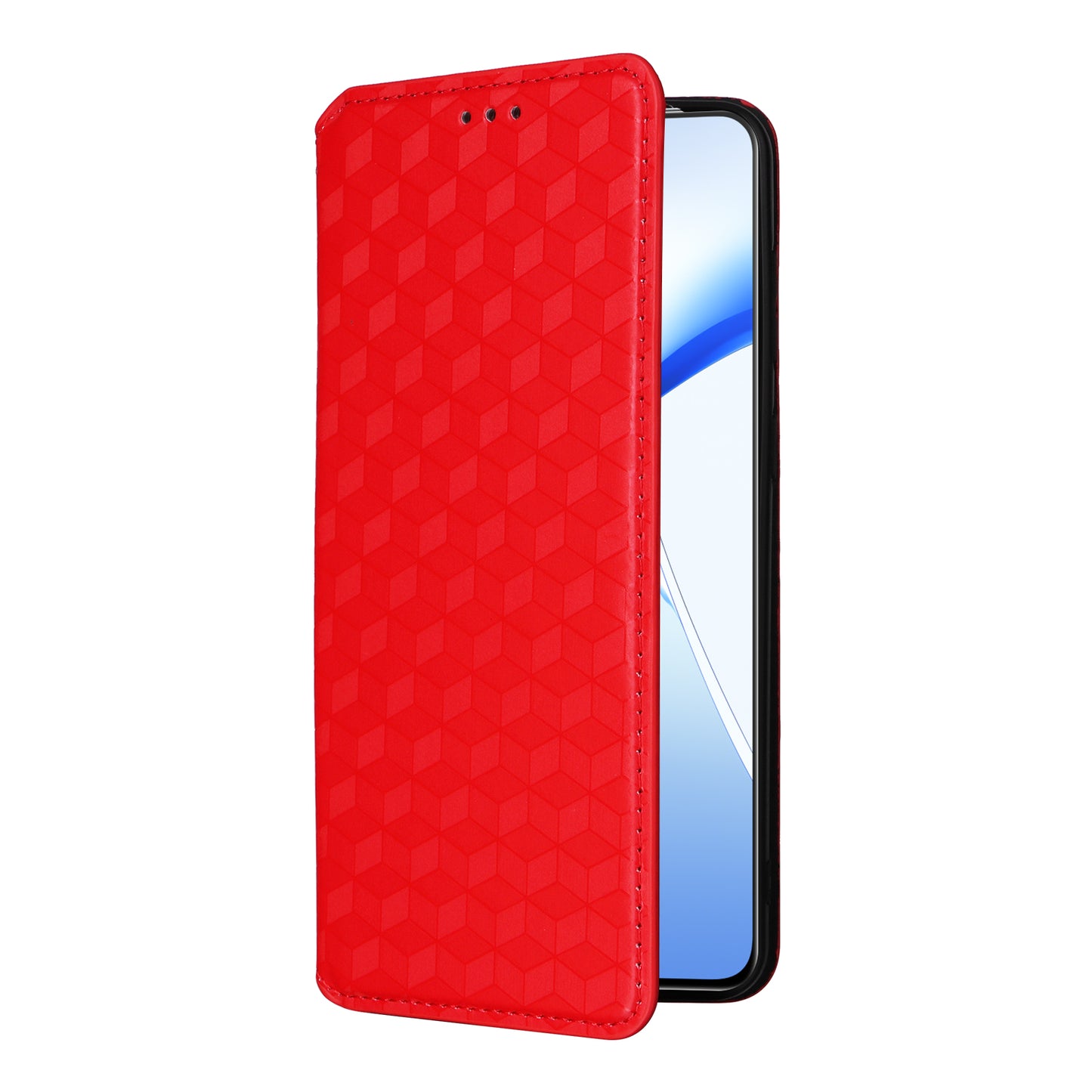For OnePlus Nord CE4 5G Wallet Case Rhombus Imprinted PU Leather Phone Cover - Red