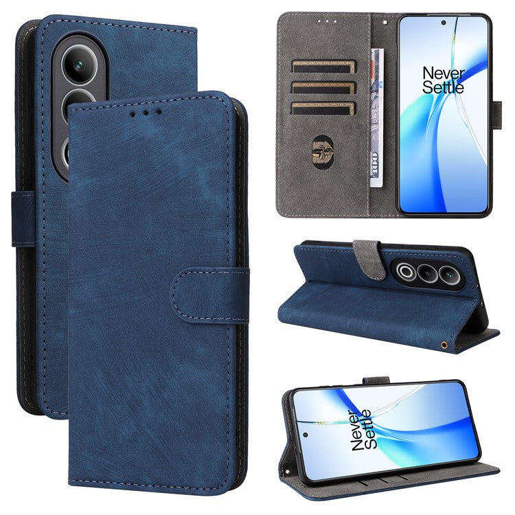 For OnePlus Nord CE4 5G / Oppo K12 Leather Phone Case with RFID Blocking Wallet  - Blue