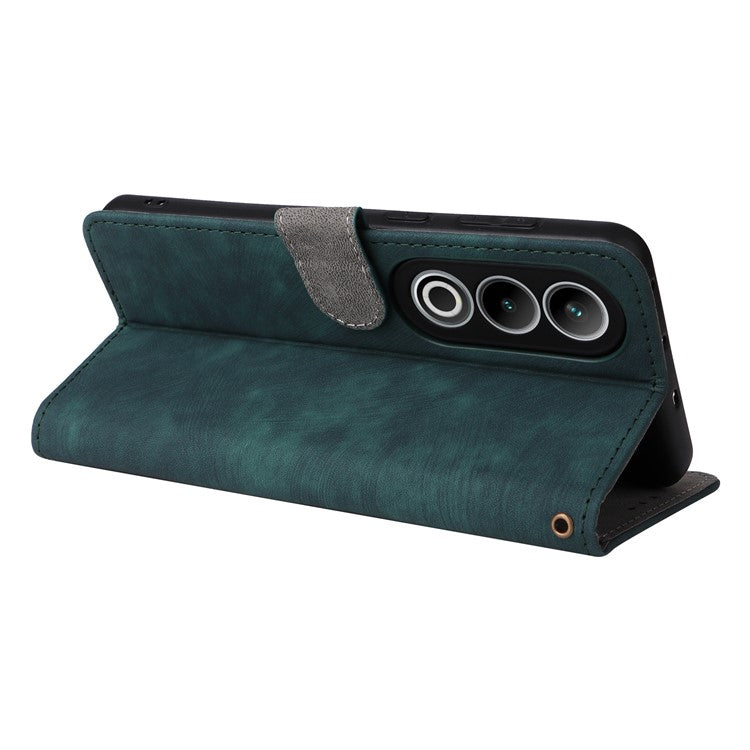 For OnePlus Nord CE4 5G / Oppo K12 Leather Phone Case with RFID Blocking Wallet  - Green