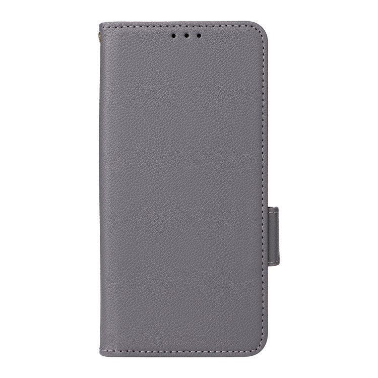 For OnePlus Nord CE4 5G / Oppo K12 Leather Case with Hand Strap Litchi Texture Wallet Cover - Grey