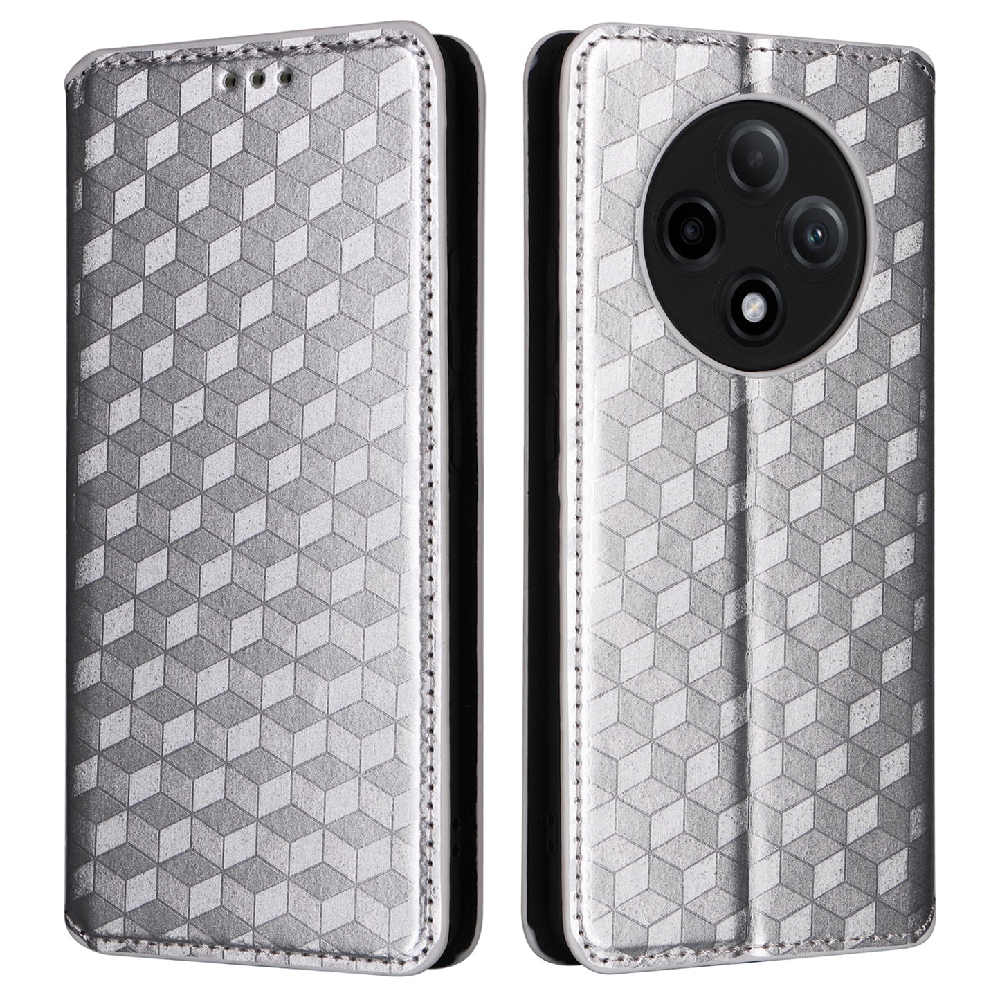 For Oppo A3 Pro 5G Leather Wallet Flip Cover Mobile Phone Case Wholesale - Silver