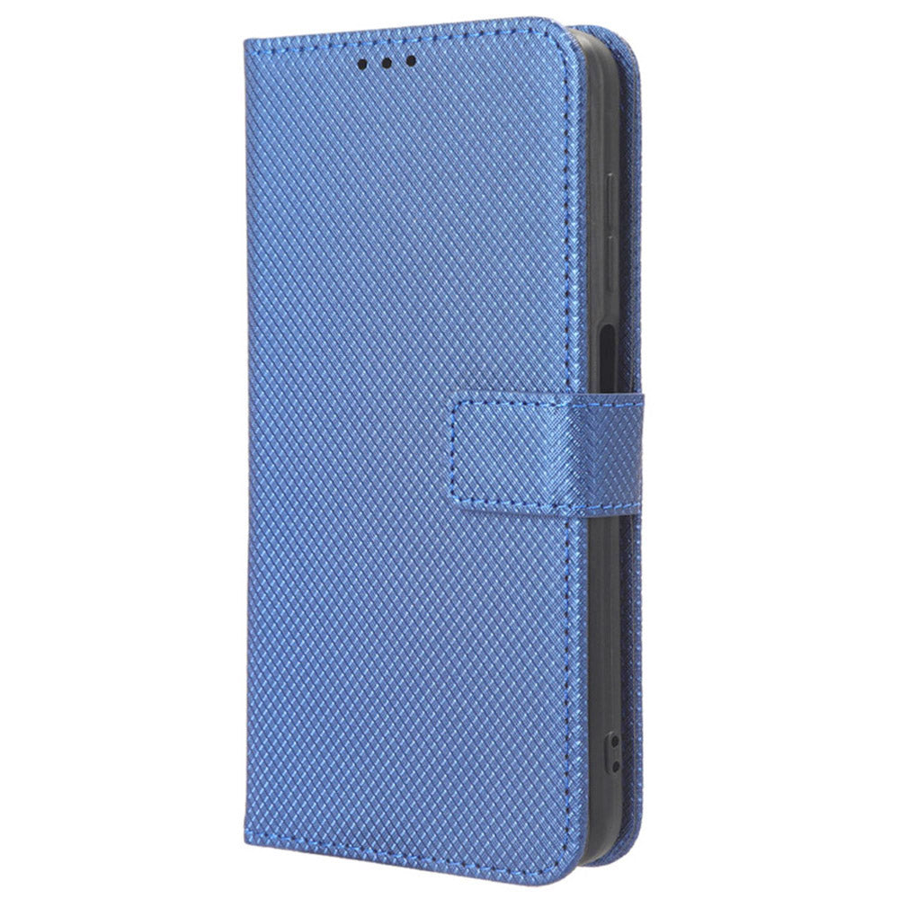 For Transsion Tecno Camon 30 Premier 5G CL9 Case Diamond Texture Leather Phone Cover with Wrist Strap - Blue