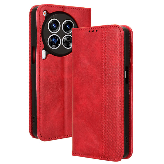 For Transsion Tecno Camon 30 Premier 5G Case Retro Leather Wallet Cover Mobile Accessories Wholesale - Red