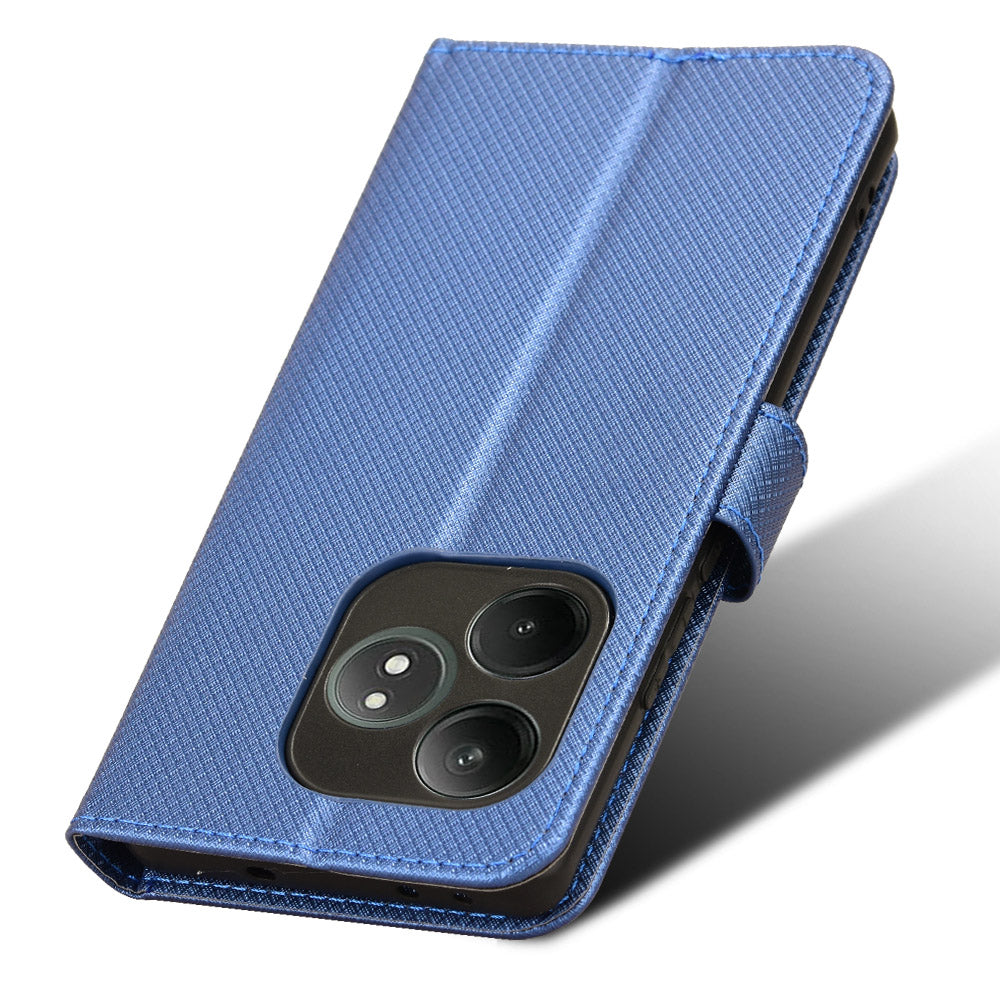 For Realme GT Neo6 SE 5G Magnetic Case Diamond Texture PU Leather Shockproof Phone Cover - Blue