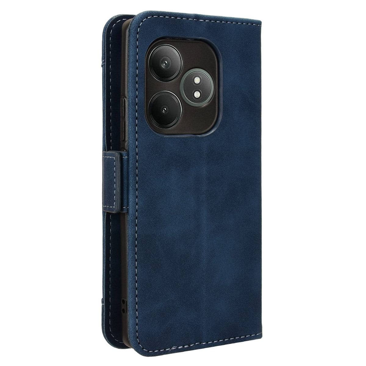 For Realme GT Neo6 SE 5G Phone Cover with Multiple Card Slots Folio Flip Leather Case - Blue