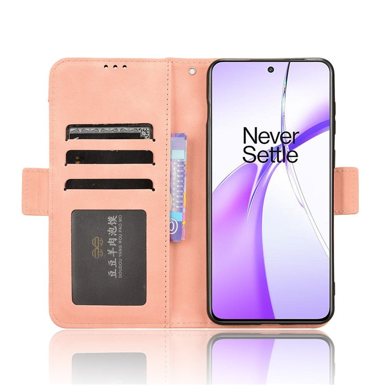 For OnePlus Nord CE4 5G / Oppo K12 Wallet Case Multiple Card Slots Leather Phone Cover - Pink