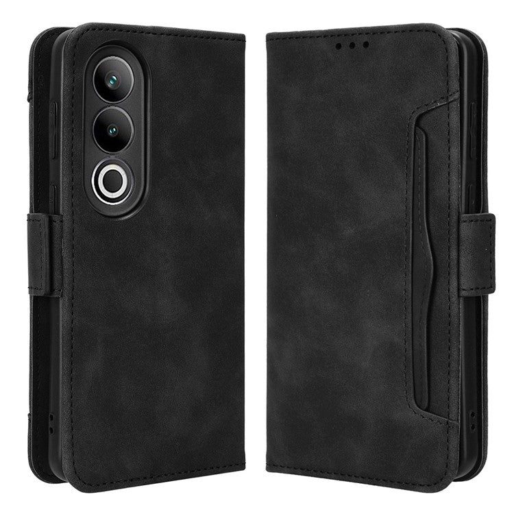 For OnePlus Nord CE4 5G / Oppo K12 Wallet Case Multiple Card Slots Leather Phone Cover - Black