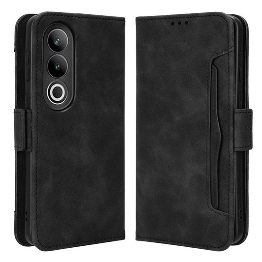 For OnePlus Nord CE4 5G / Oppo K12 Wallet Case Multiple Card Slots Leather Phone Cover - Black