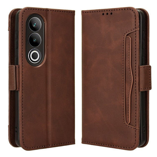 For OnePlus Nord CE4 5G / Oppo K12 Wallet Case Multiple Card Slots Leather Phone Cover - Brown