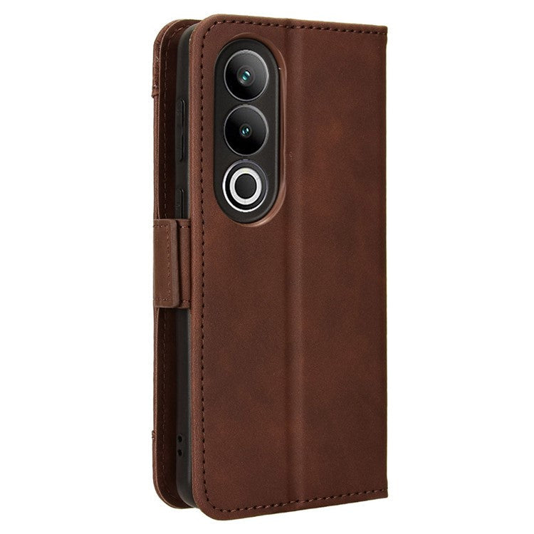 For OnePlus Nord CE4 5G / Oppo K12 Wallet Case Multiple Card Slots Leather Phone Cover - Brown
