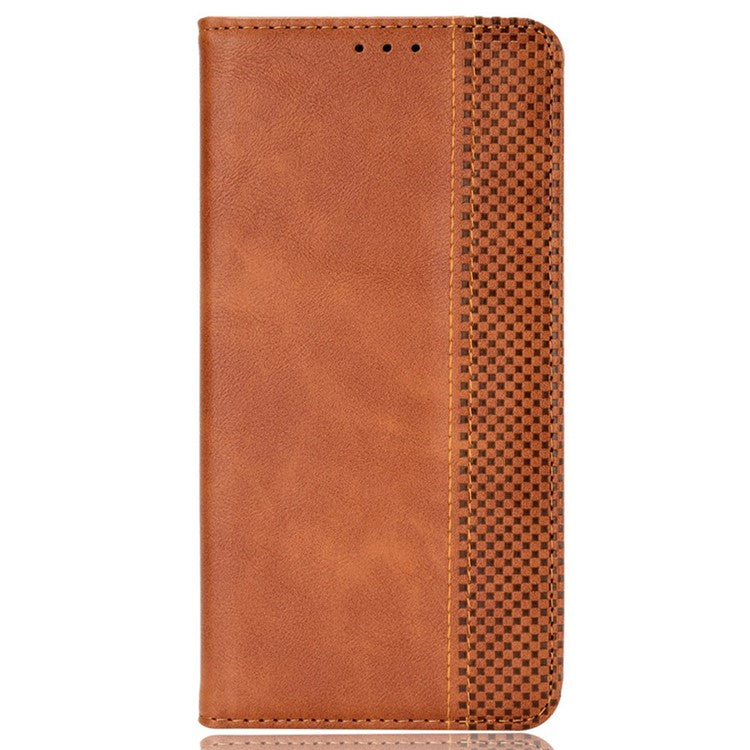 For OnePlus Nord CE4 5G / Oppo K12 Wallet Case Magnetic Closing Retro Leather Phone Cover - Brown