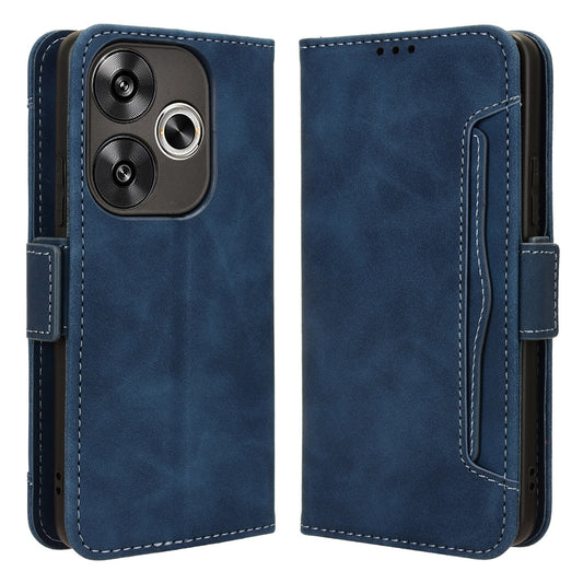 For Xiaomi Redmi Turbo 3 5G Case Wallet Phone Leather Cover with Multiple Card Slots - Blue