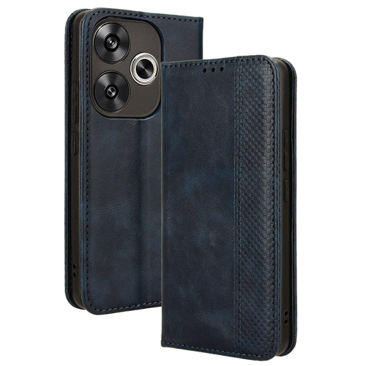 For Xiaomi Redmi Turbo 3 5G Case PU Leather Wallet Retro Texture Phone Cover Wholesale - Blue