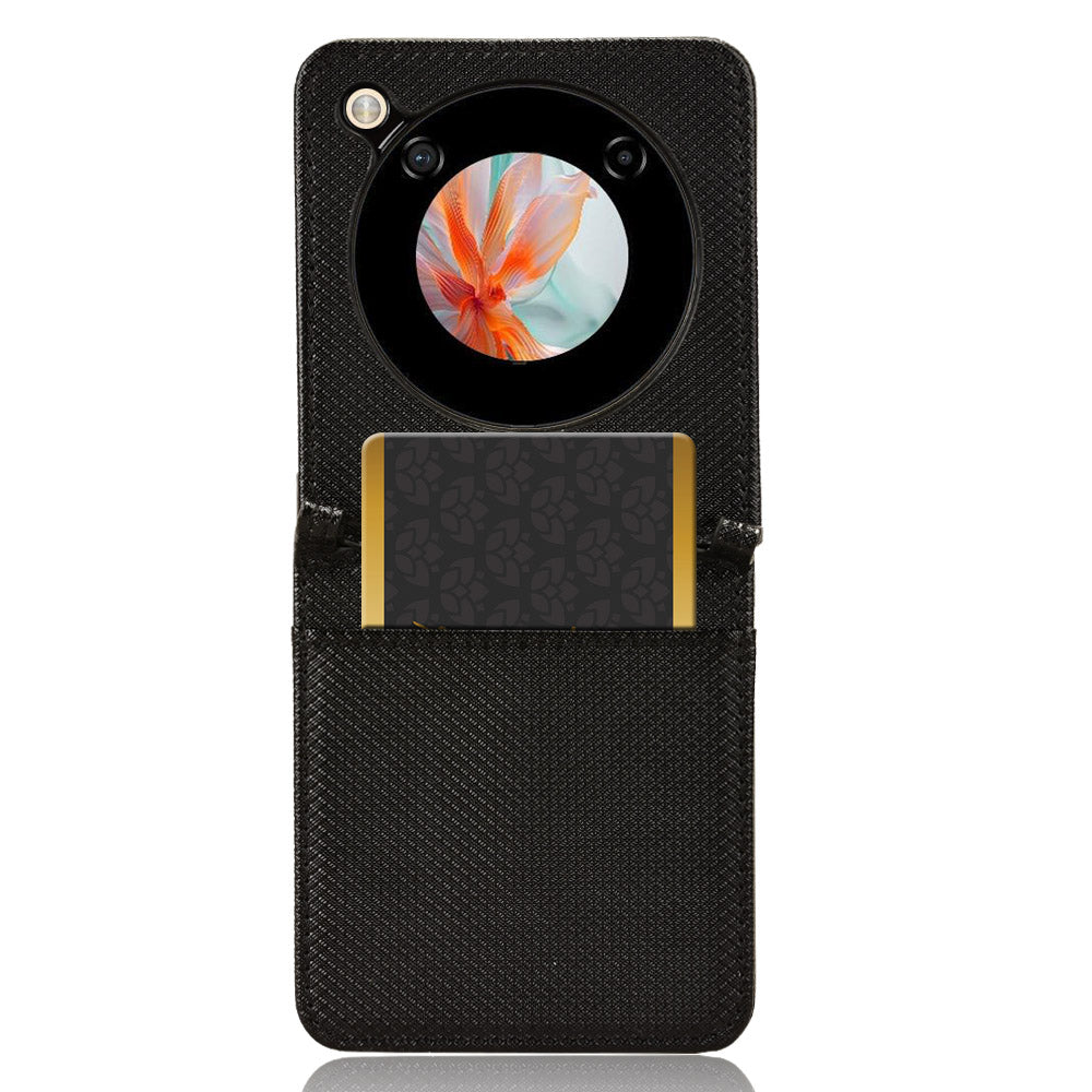 For ZTE nubia Flip 5G / Libero Flip A304ZT Case Leather Phone Cover with Card Slot - Black