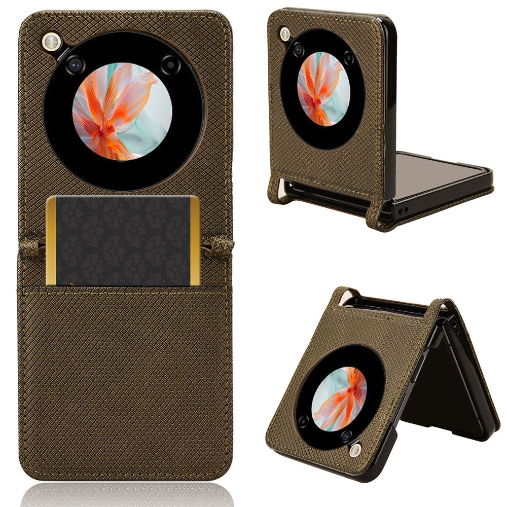 For ZTE nubia Flip 5G / Libero Flip A304ZT Case Leather Phone Cover with Card Slot - Brown