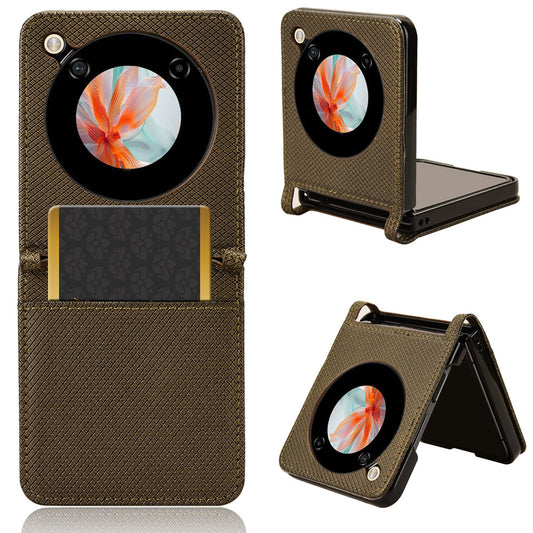 For ZTE nubia Flip 5G / Libero Flip A304ZT Case Leather Phone Cover with Card Slot - Brown