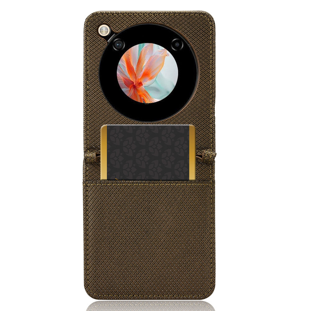 For ZTE nubia Flip 5G / Libero Flip A304ZT Case Leather Phone Cover with Card Slot - Brown