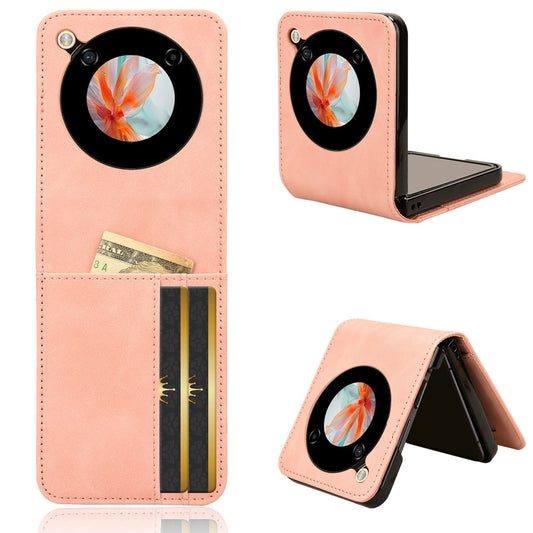 For ZTE nubia Flip 5G / Libero Flip A304ZT Leather Case Card Slots Phone Cover - Pink