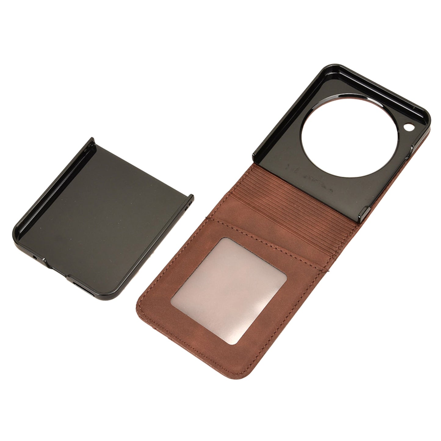 For ZTE nubia Flip 5G / Libero Flip A304ZT Leather Case Card Slots Phone Cover - Black