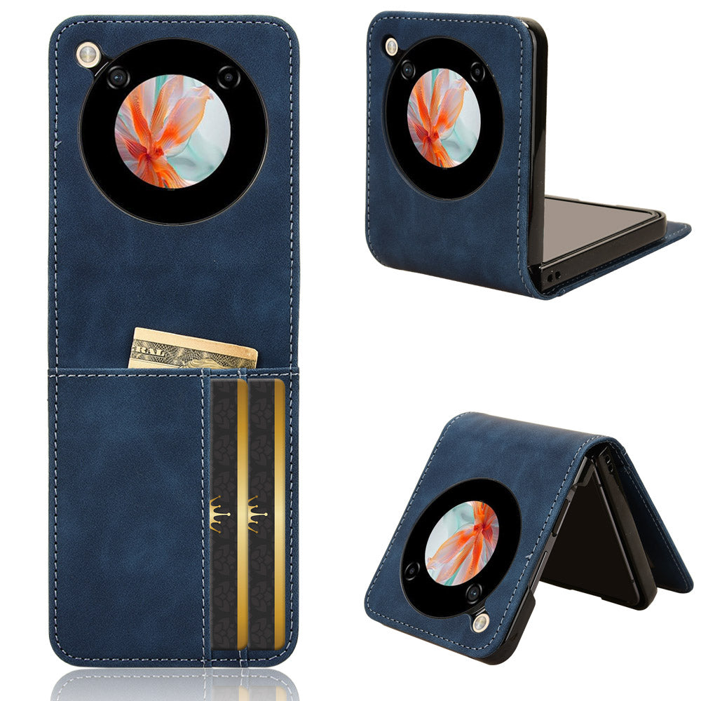 For ZTE nubia Flip 5G / Libero Flip A304ZT Leather Case Card Slots Phone Cover - Blue