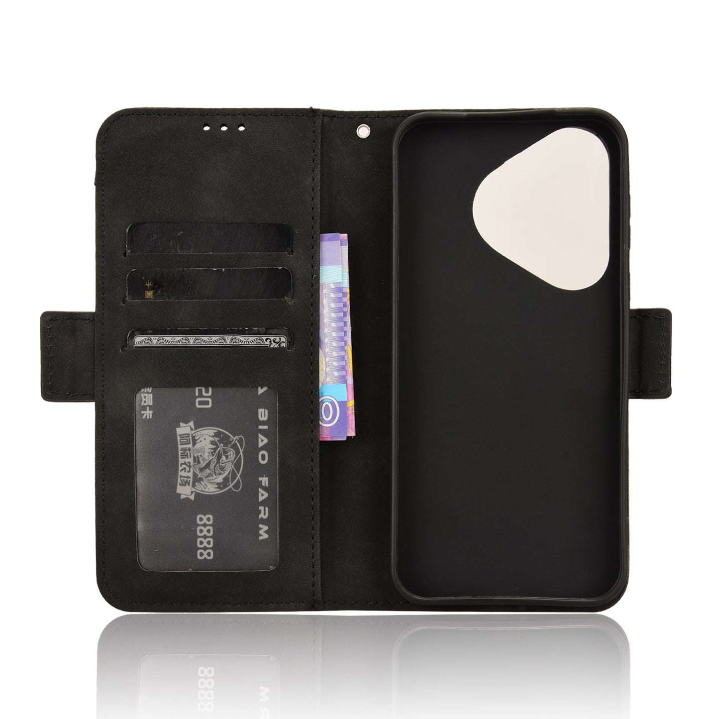 For Huawei Pura 70 Leather Case Multiple Card Slots Mobile Phone Cover Wholesale - Black