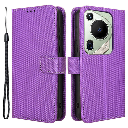 For Huawei Pura 70 Pro / 70 Pro+ / 70 Ultra Case Diamond Texture Phone Leather Cover - Purple